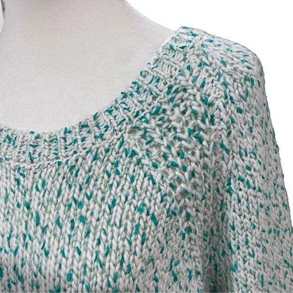St John’s Bay Mint Green & White Knit Scoop Neck Pullover Long Sleeve Sweater XL - Picture 6 of 16
